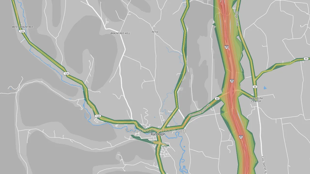 Peth, VT Map of Noise Levels in Peth