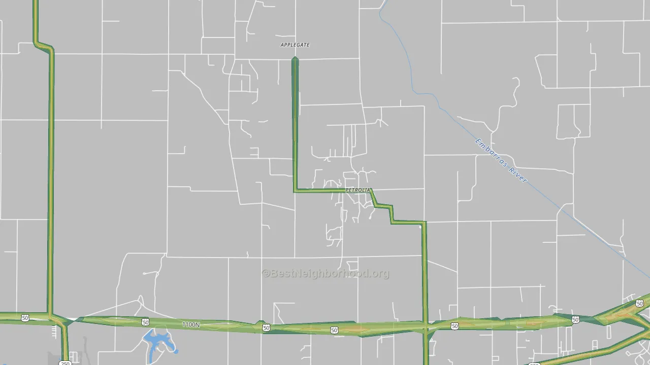 Petrolia, IL Map of Noise Levels in Petrolia