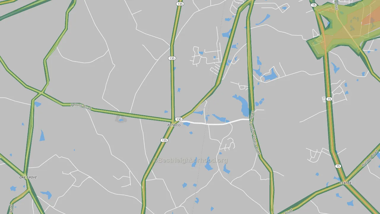 Petross, GA Map of Noise Levels in Petross