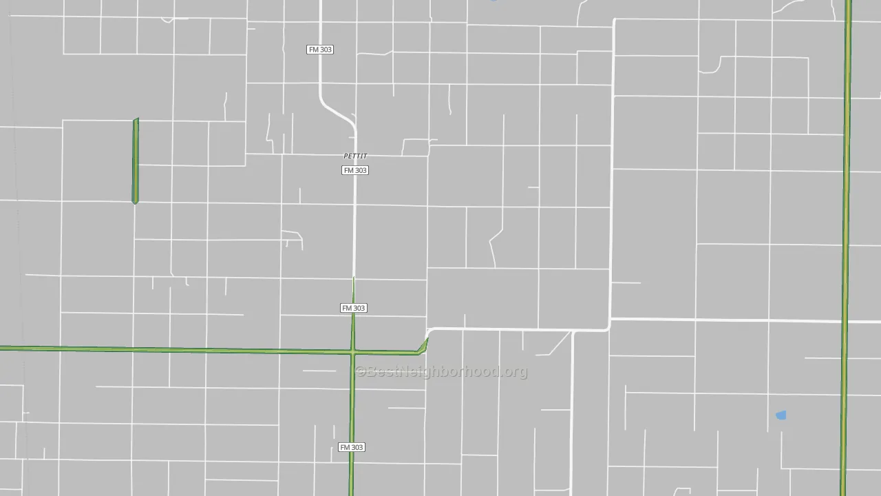 Pettit, TX Map of Noise Levels in Pettit