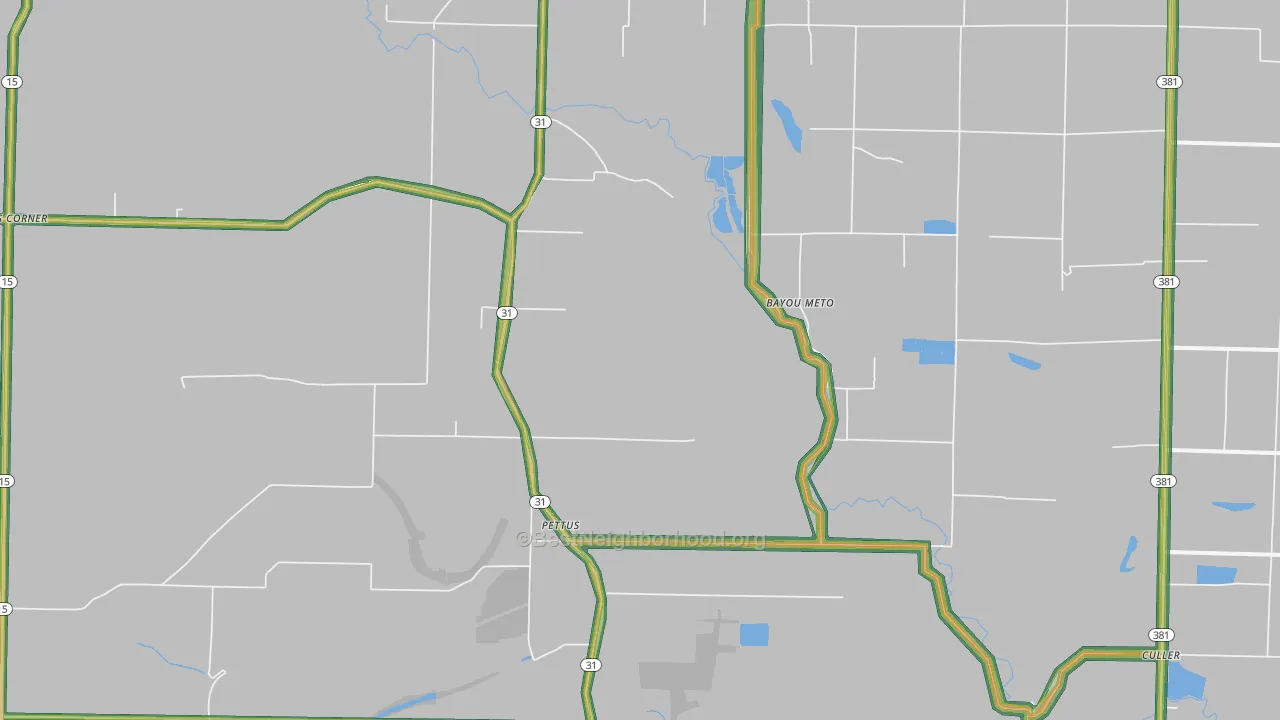 Pettus, AR Map of Noise Levels in Pettus
