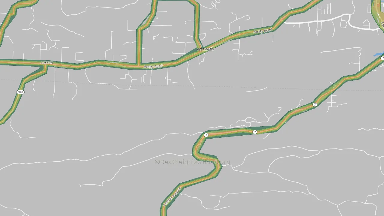 Pettyview, AR Map of Noise Levels in Pettyview