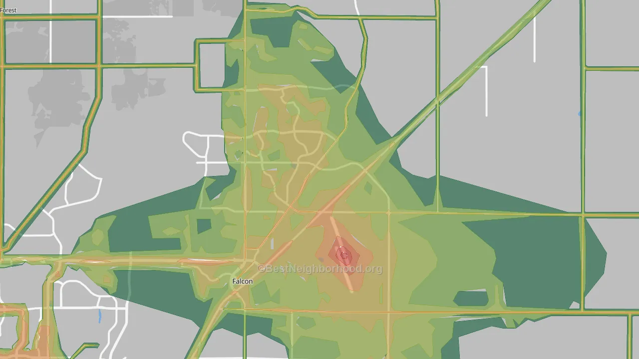 Peyton, CO Map of Noise Levels in Peyton