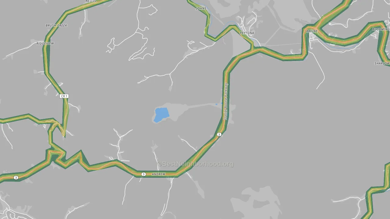 Peytona, WV Map of Noise Levels in Peytona