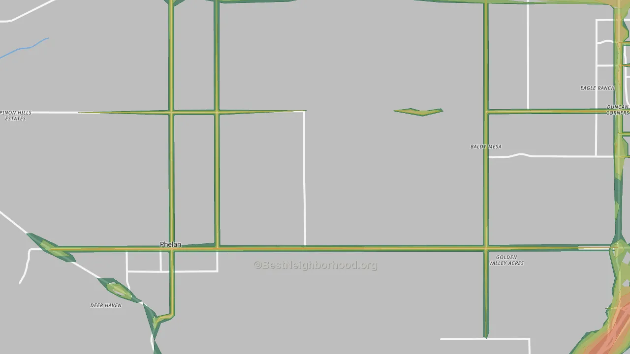 Phelan, CA Map of Noise Levels in Phelan