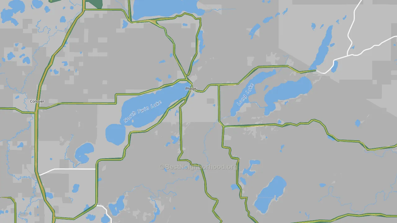 Phelps, WI Map of Noise Levels in Phelps