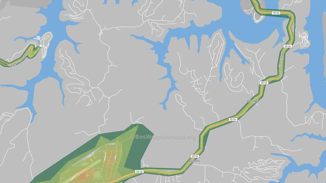 Philippi, TN Map of Noise Levels in Philippi