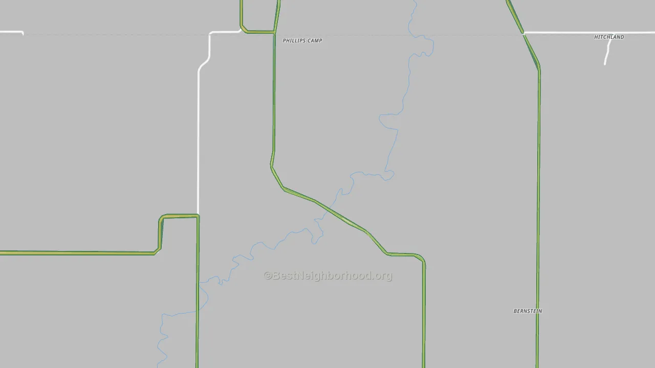 Phillips Camp, TX Map of Noise Levels in Phillips Camp