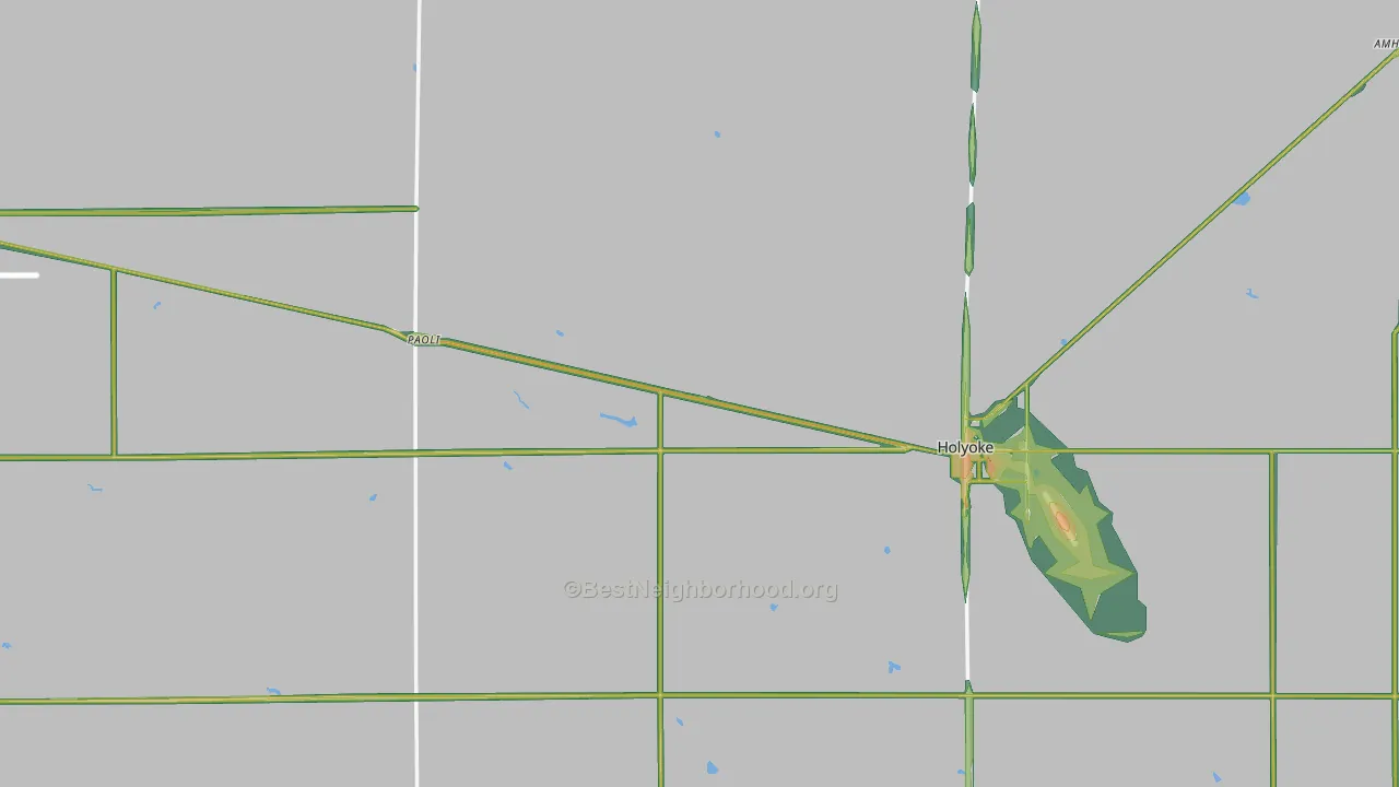 Phillips County, CO Map of Noise Levels in Phillips County