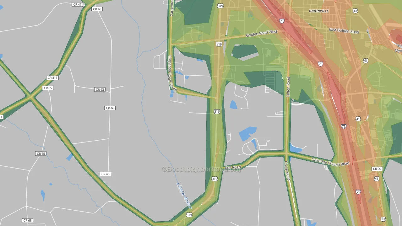 Phillipsburg, GA Map of Noise Levels in Phillipsburg