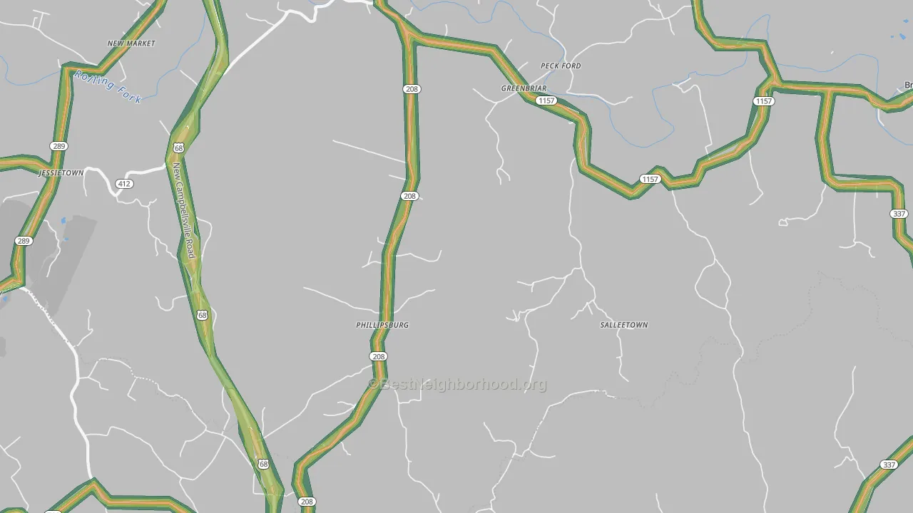 Phillipsburg, KY Map of Noise Levels in Phillipsburg
