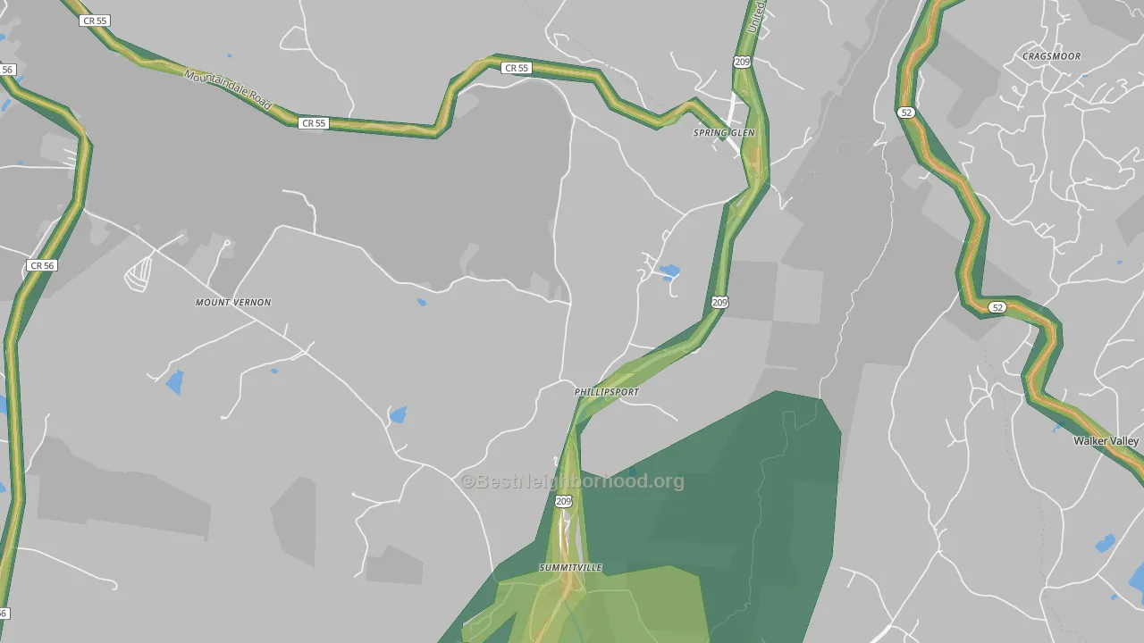 Phillipsport, NY Map of Noise Levels in Phillipsport