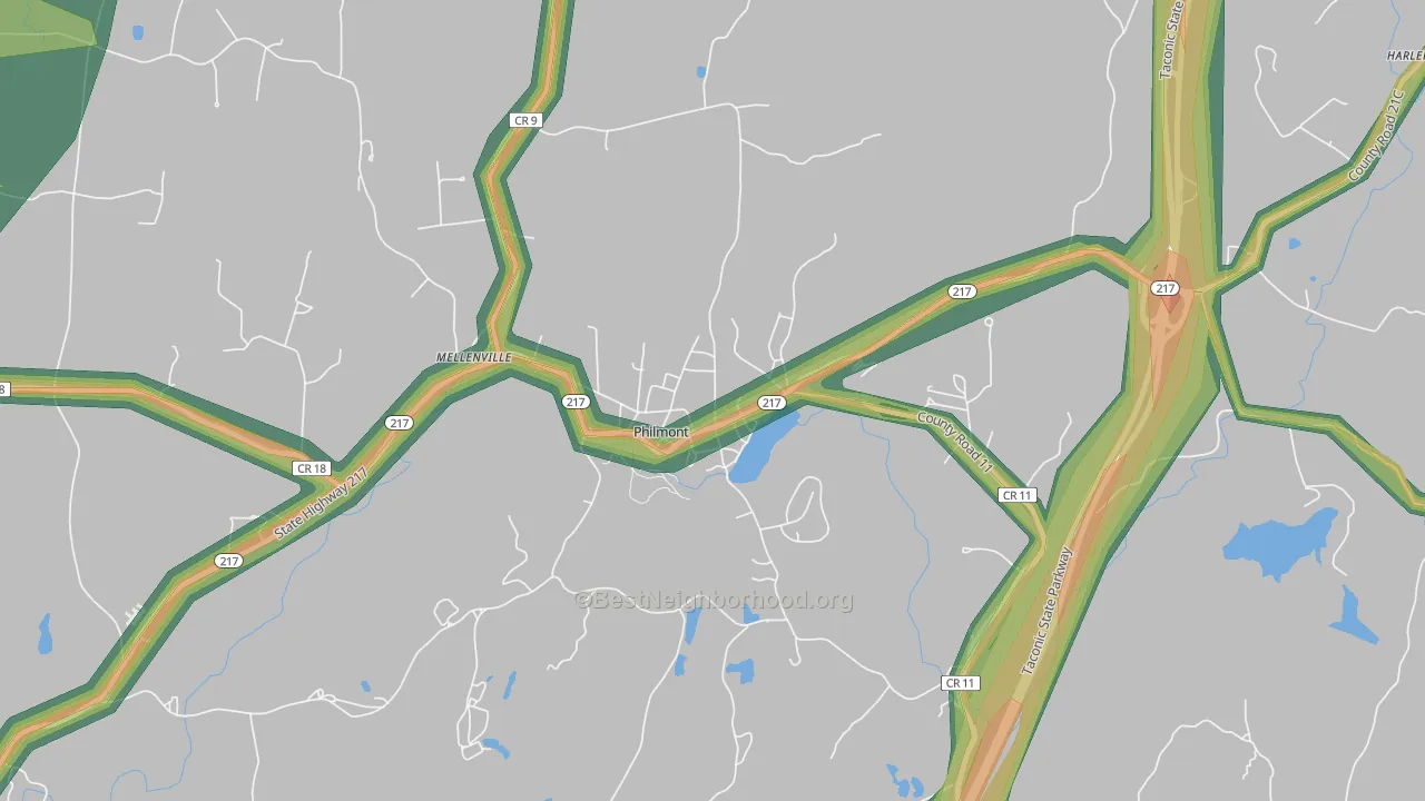 Philmont, NY Map of Noise Levels in Philmont