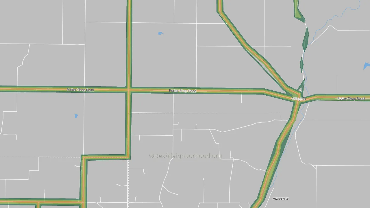 Philomath, IN Map of Noise Levels in Philomath