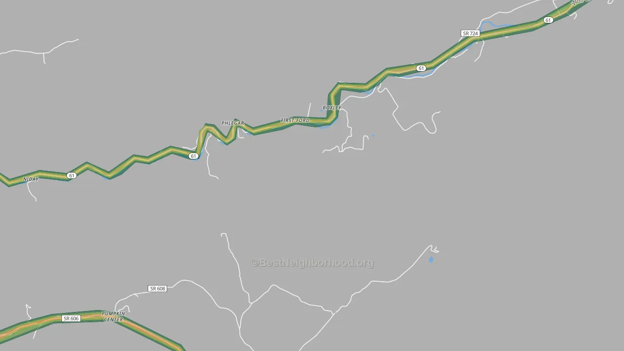 Phlegar, VA Map of Noise Levels in Phlegar