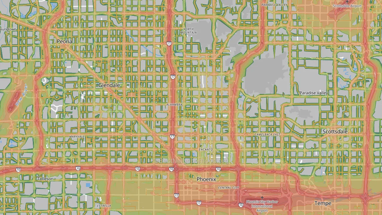 Phoenix, AZ Map of Noise Levels in Phoenix