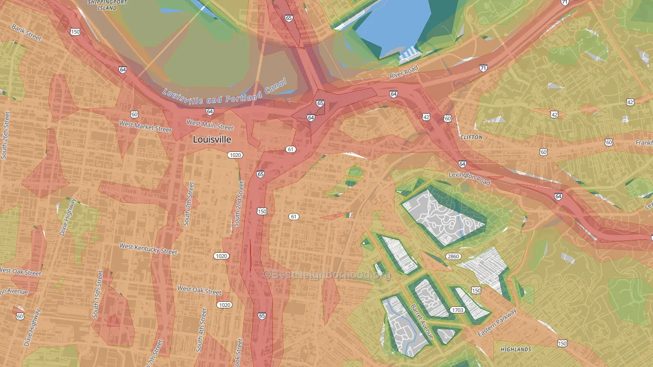Phoenix Hill, Louisville, KY Map of Noise Levels in Phoenix Hill