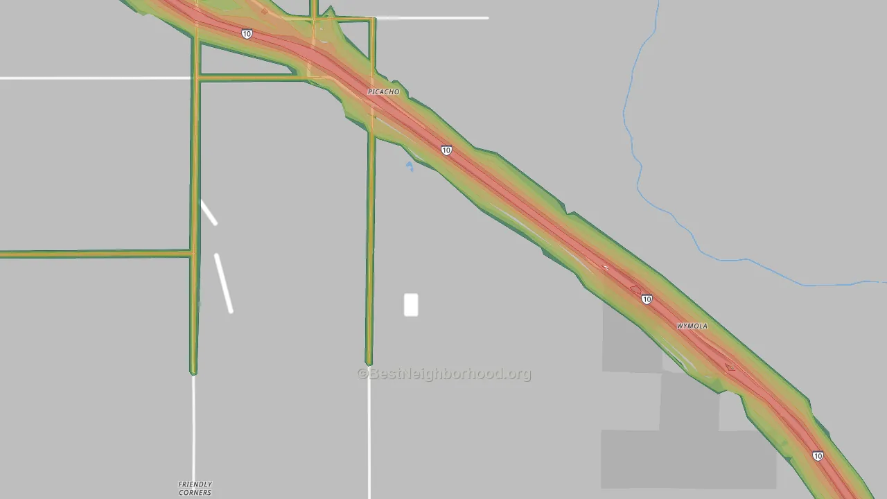 Picacho, AZ Map of Noise Levels in Picacho