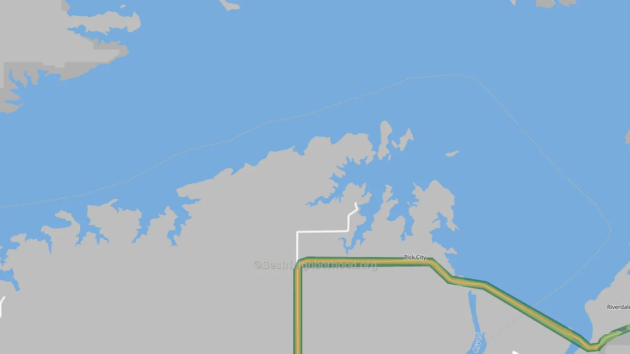 Pick City, ND Map of Noise Levels in Pick City