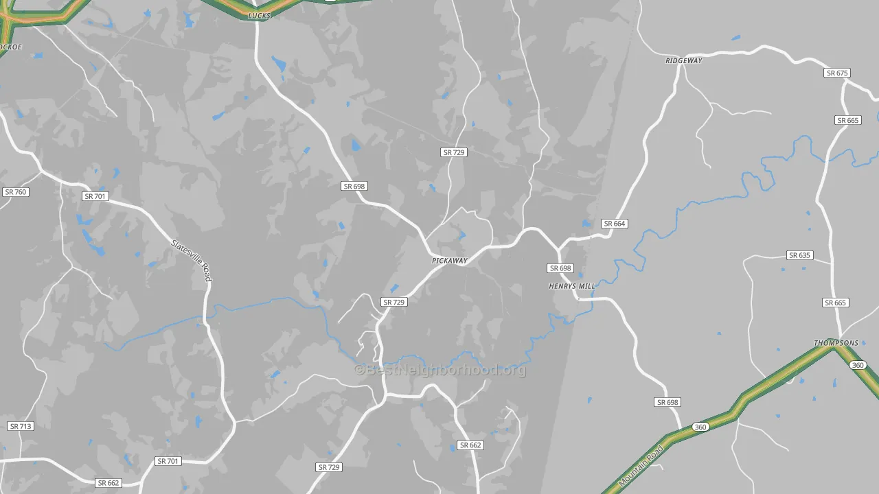 Pickaway, VA Map of Noise Levels in Pickaway