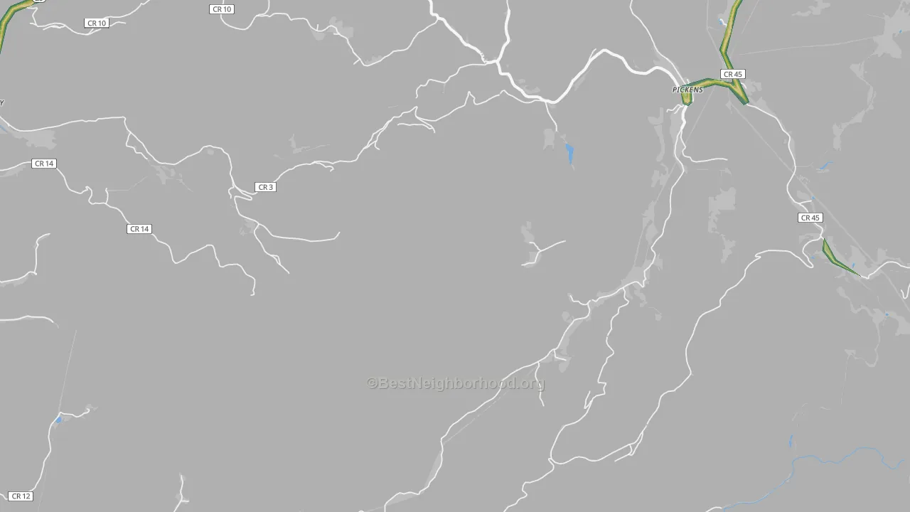 Pickens, WV Map of Noise Levels in Pickens