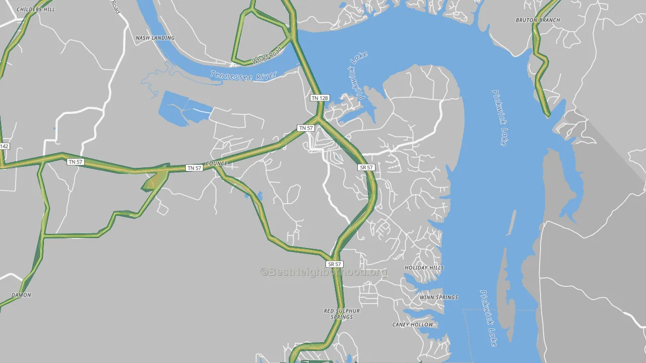 Pickwick Dam, TN Map of Noise Levels in Pickwick Dam