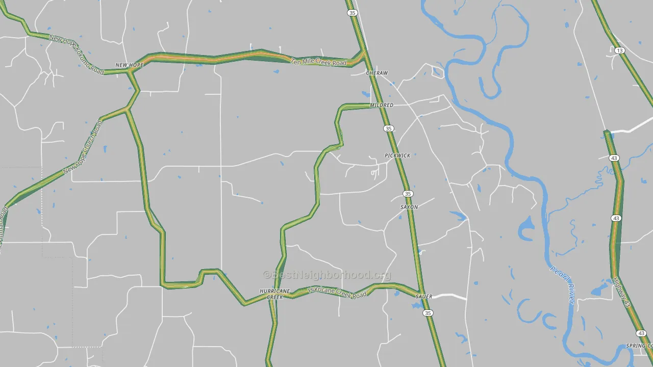 Pickwick, MS Map of Noise Levels in Pickwick
