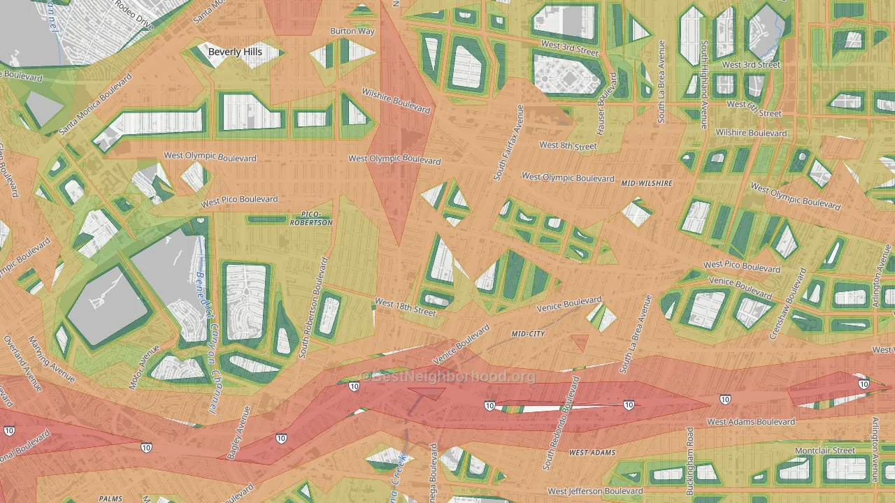 Pico-Robertson, Los Angeles, CA Map of Noise Levels in Pico-Robertson