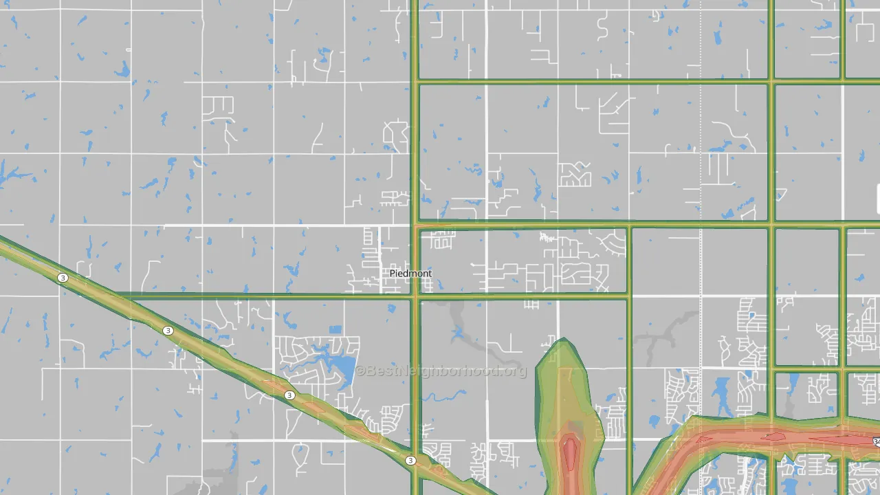 Piedmont, OK Map of Noise Levels in Piedmont