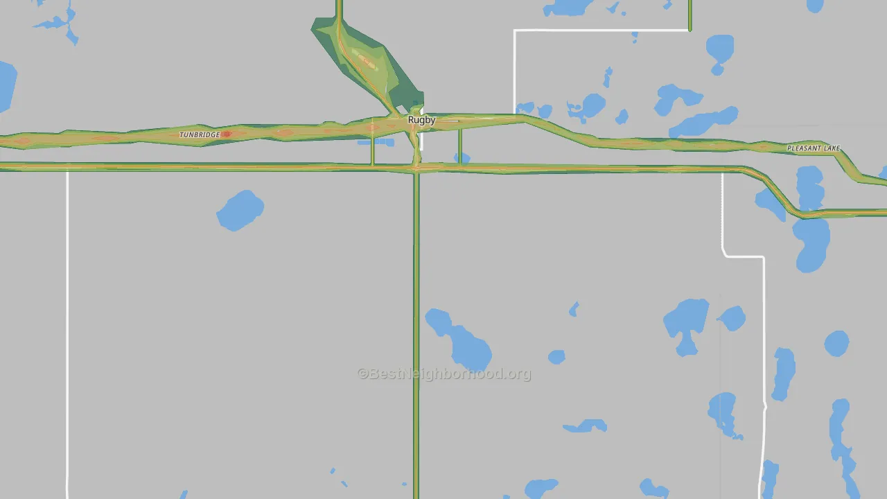 Pierce County, ND Map of Noise Levels in Pierce County