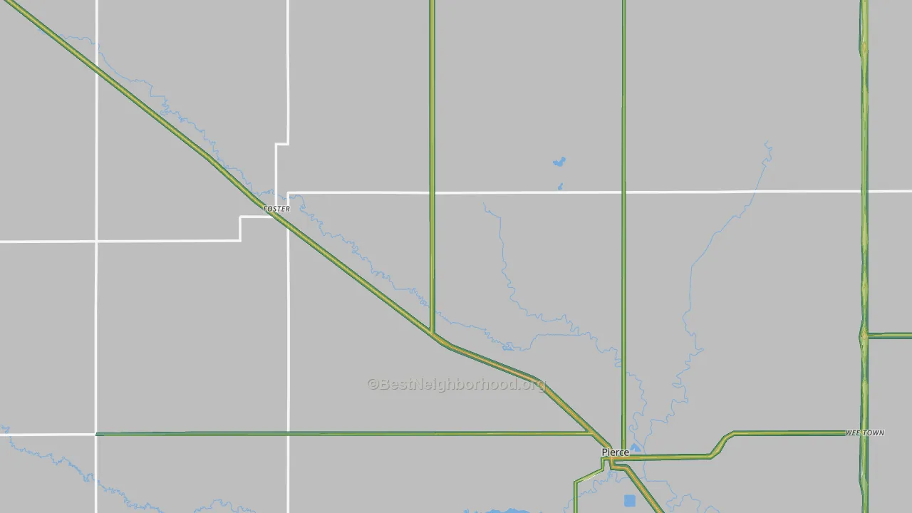 Pierce County, NE Map of Noise Levels in Pierce County