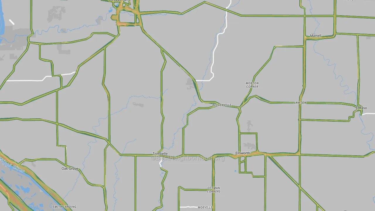 Pierce County, WI Map of Noise Levels in Pierce County