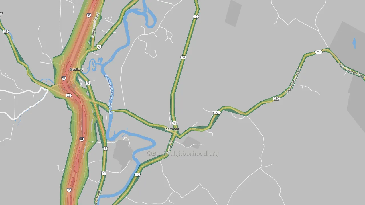 Piermont, NH Map of Noise Levels in Piermont