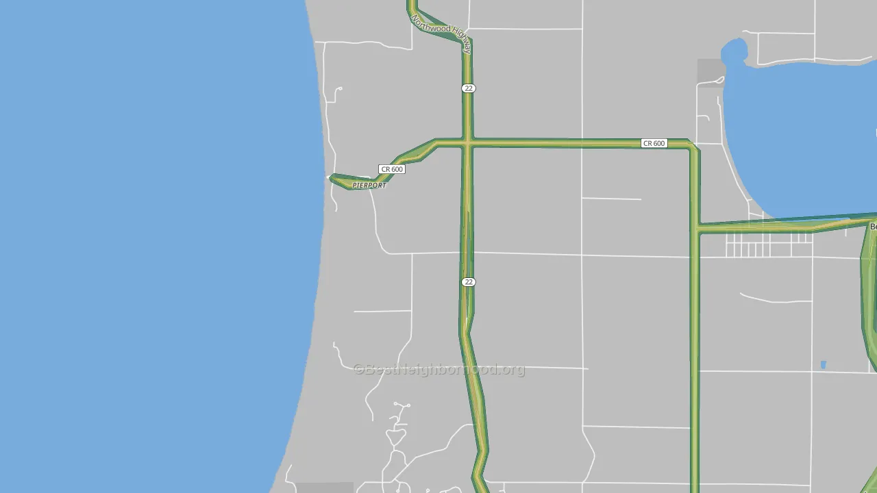 Pierport, MI Map of Noise Levels in Pierport