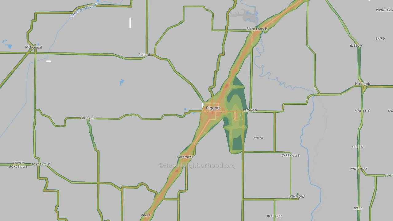 Piggott, AR Map of Noise Levels in Piggott