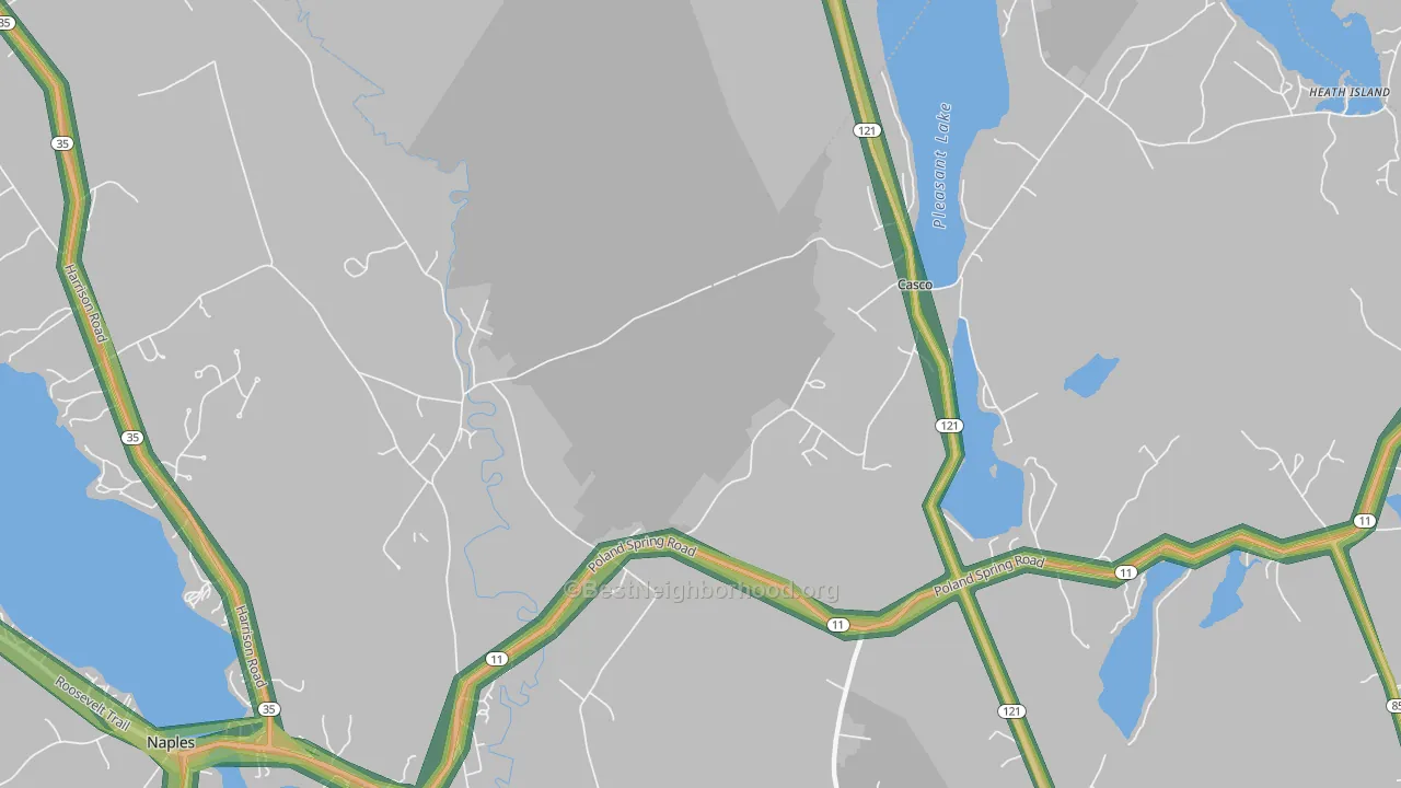 Pike Corner, ME Map of Noise Levels in Pike Corner