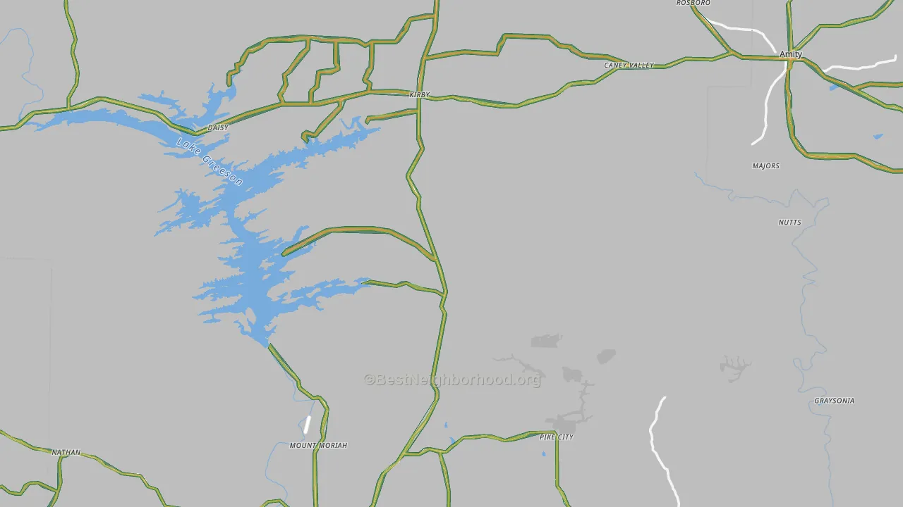 Pike County, AR Map of Noise Levels in Pike County