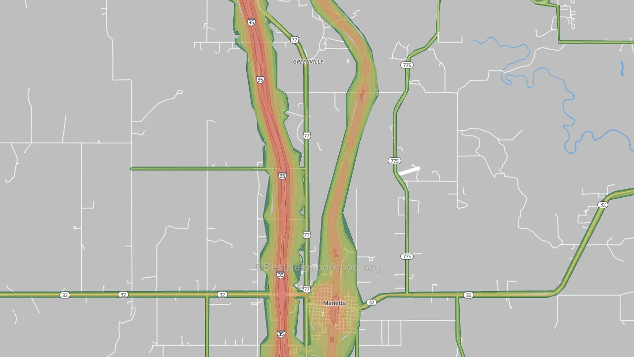 Pike, OK Map of Noise Levels in Pike
