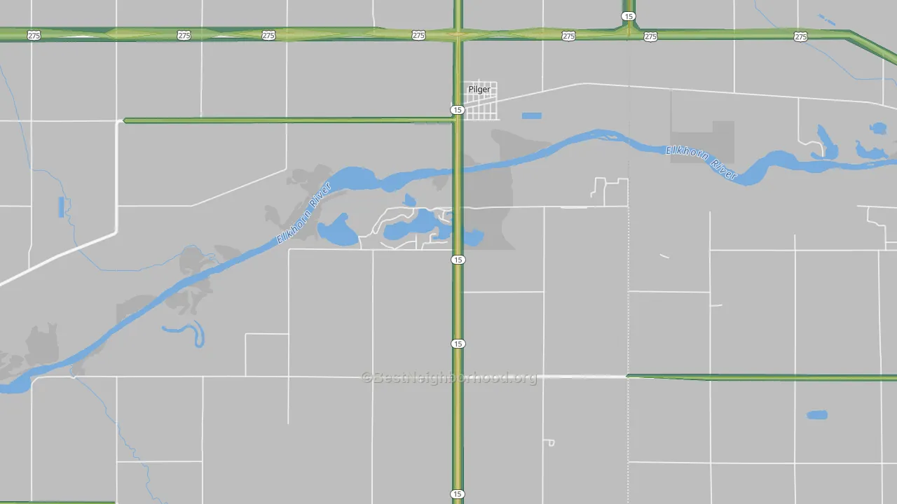 Pilger, NE Map of Noise Levels in Pilger