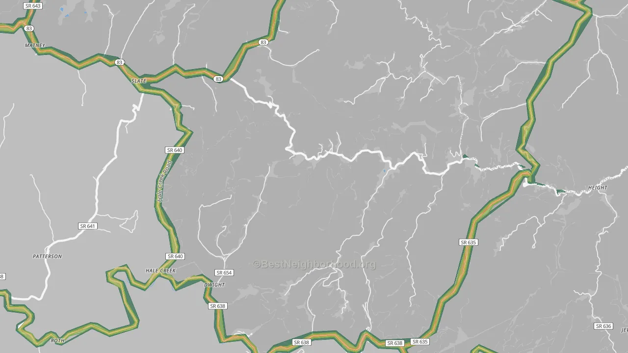 Pilgrims Knob, VA Map of Noise Levels in Pilgrims Knob