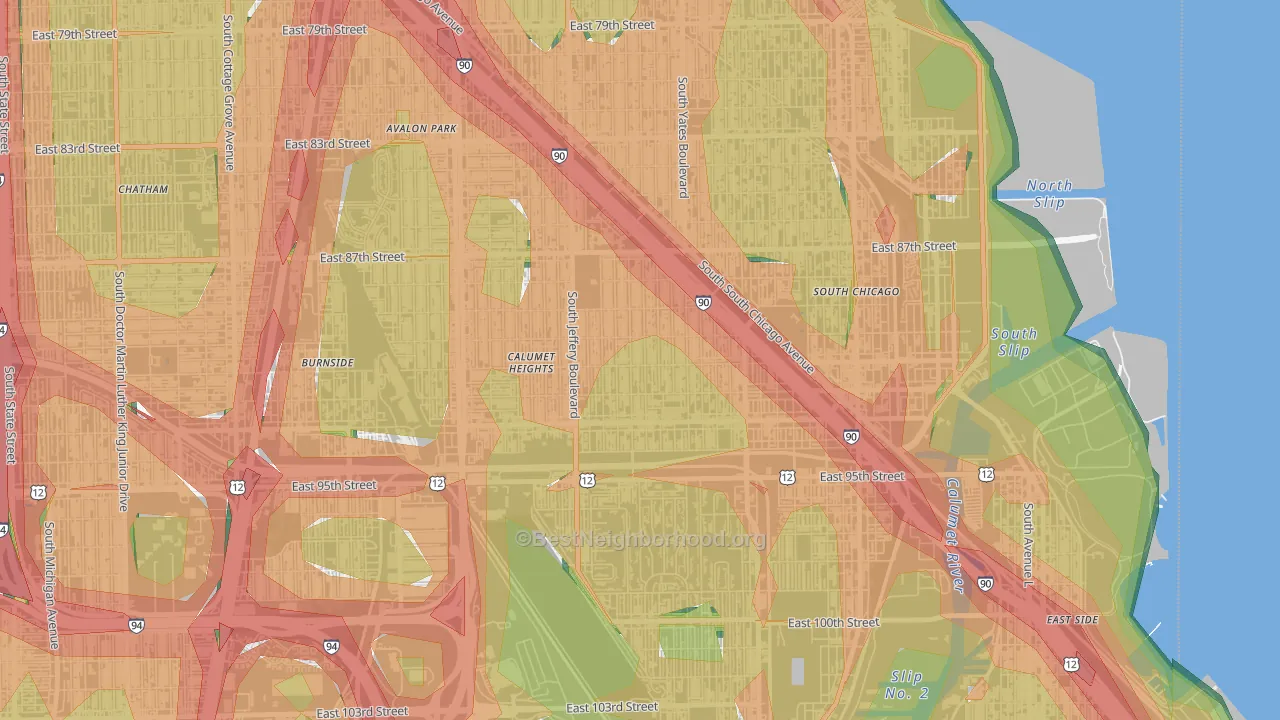 Pill Hill, Chicago, IL Map of Noise Levels in Pill Hill