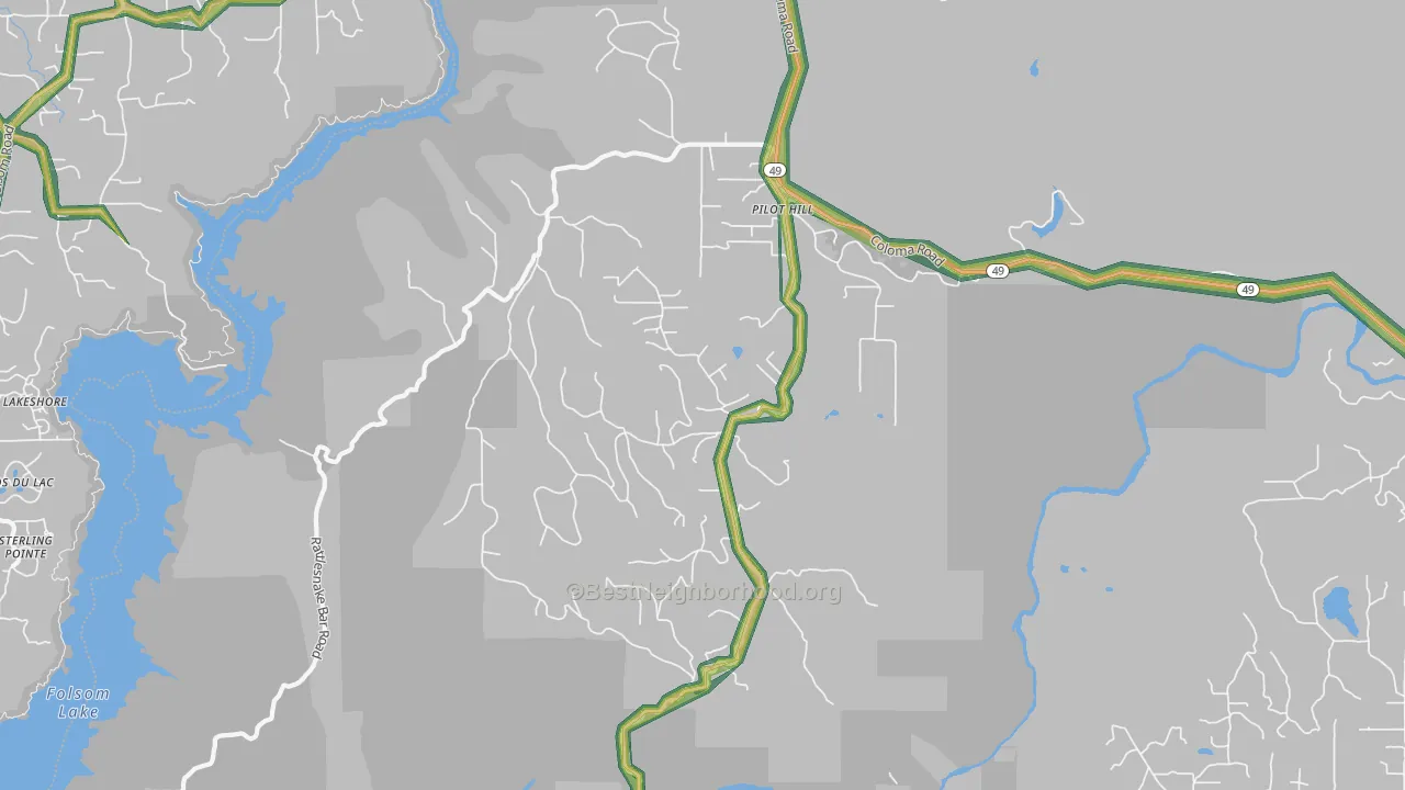 Pilot Hill, CA Map of Noise Levels in Pilot Hill