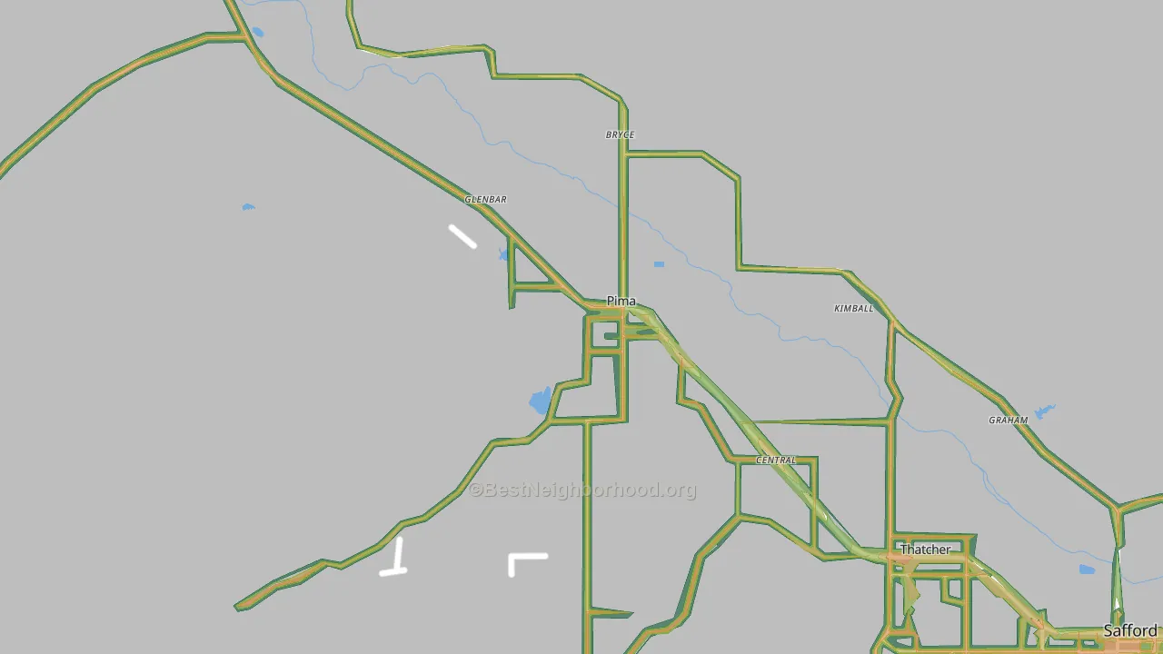 Pima, AZ Map of Noise Levels in Pima