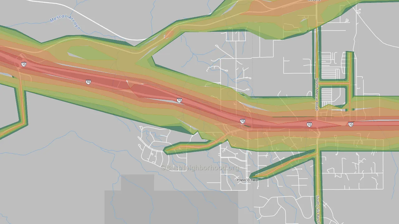 Pimaco Two, AZ Map of Noise Levels in Pimaco Two