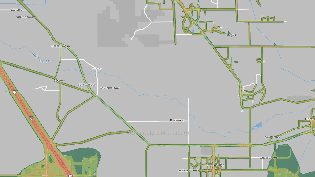 Pinal County, AZ Map of Noise Levels in Pinal County