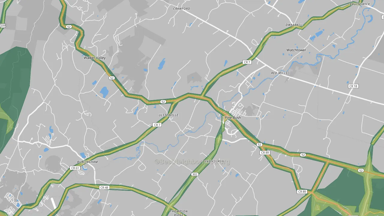 Pine Bush, NY Map of Noise Levels in Pine Bush
