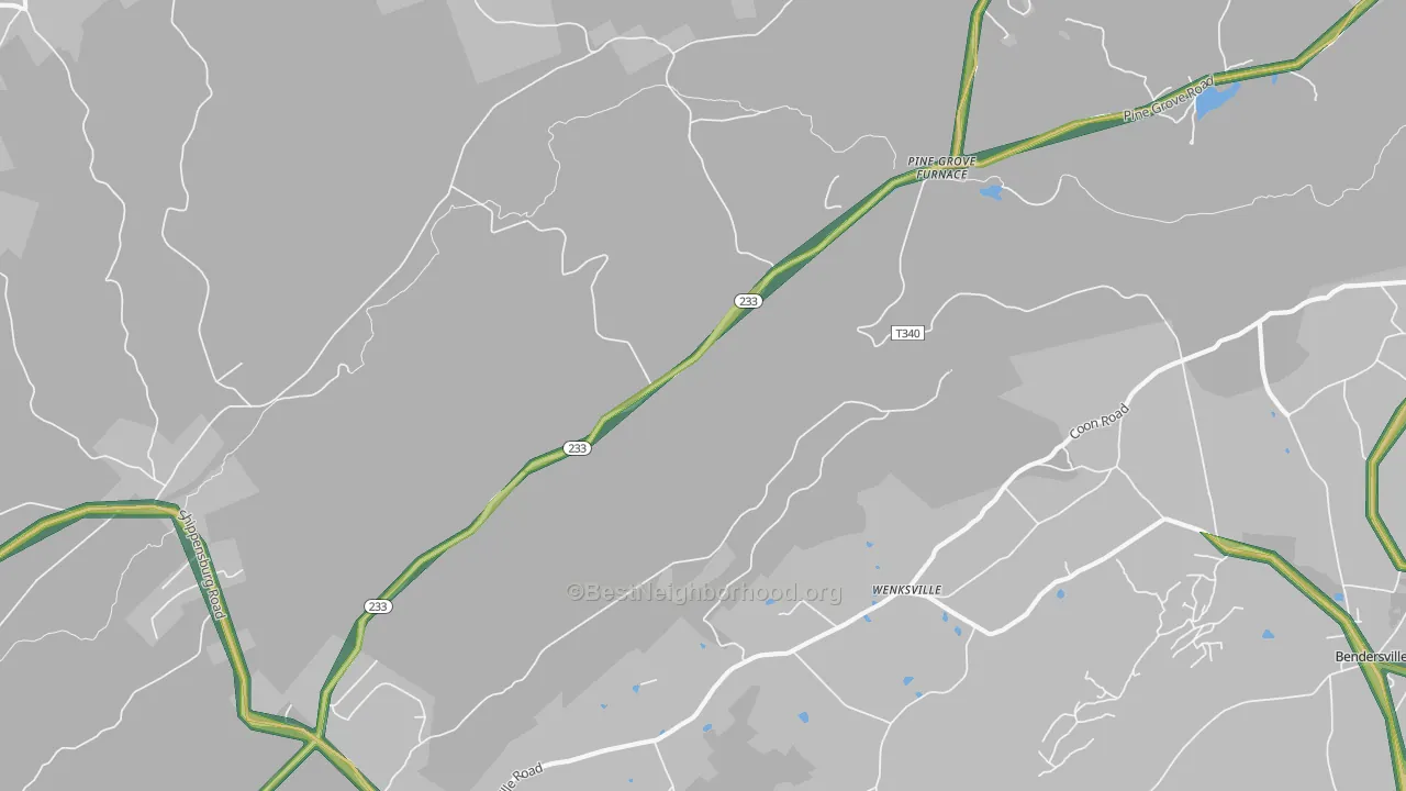 Pine Grove Furnace, PA Map of Noise Levels in Pine Grove Furnace