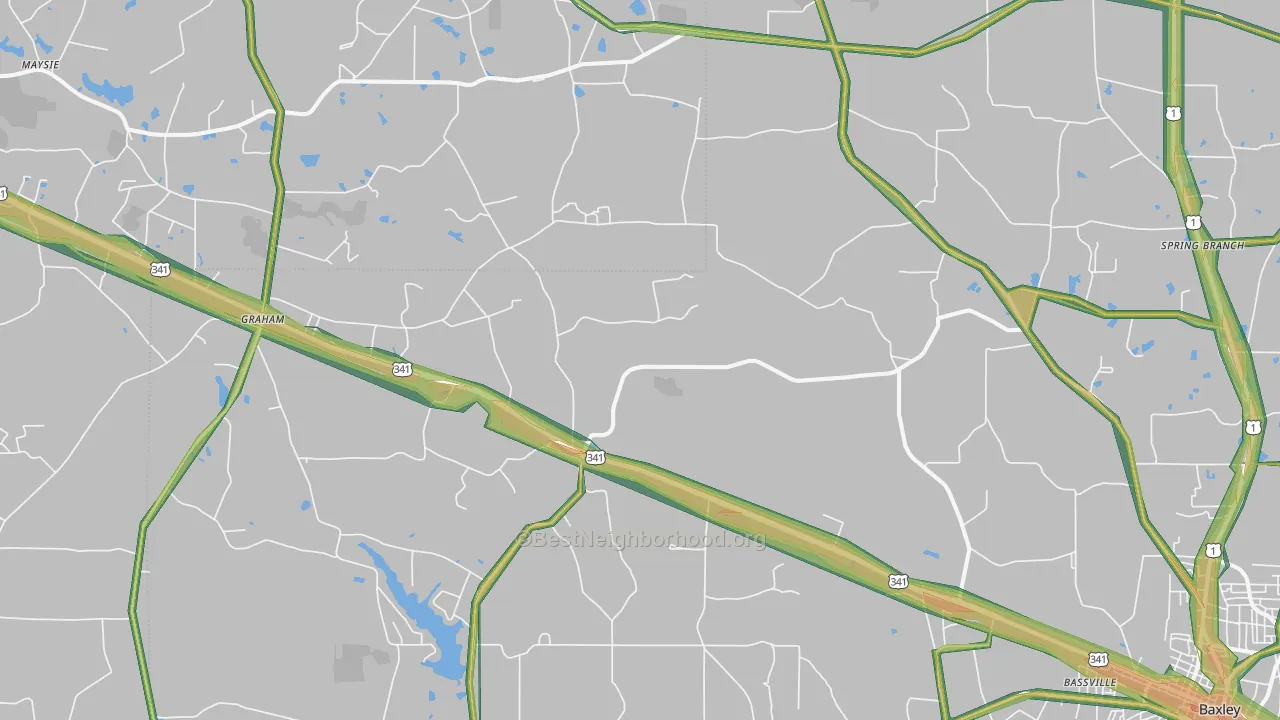 Pine Grove, GA Map of Noise Levels in Pine Grove
