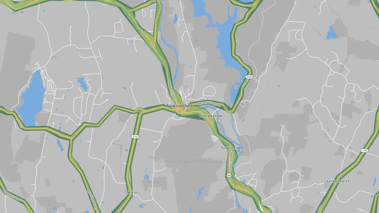 Pine Meadow, CT Map of Noise Levels in Pine Meadow