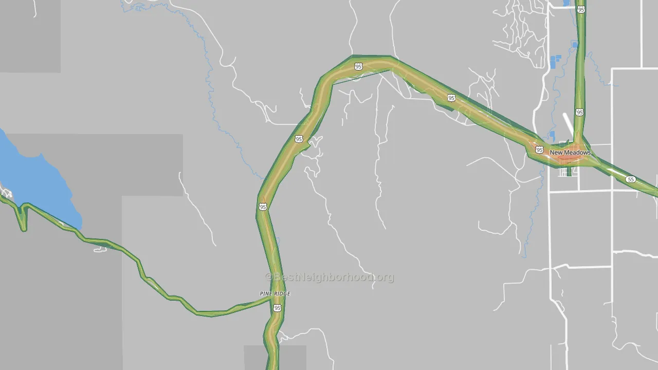 Pine Ridge, ID Map of Noise Levels in Pine Ridge